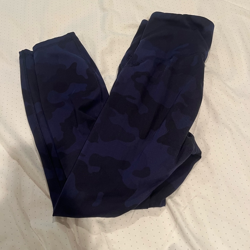 Women’s Blue Camouflage Ankle Length Leggings